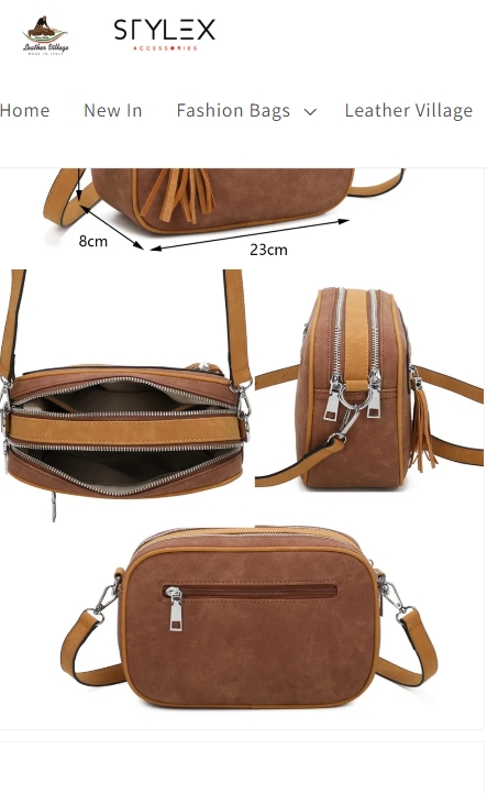 Sandy Suede Double Zip Camera Bag - Image 2