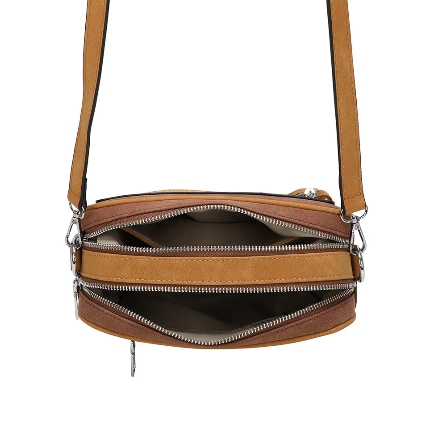 Sandy Suede Double Zip Camera Bag - Image 3