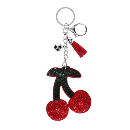 Sparkly Cherry Bag Charm & Keyring 🍒✨