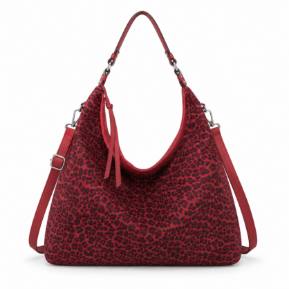 Leopard Print Slouch Hobo Bag