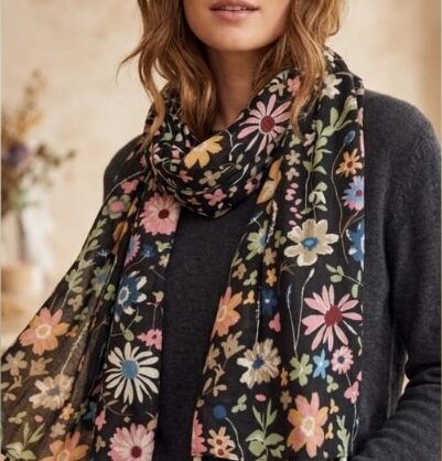 Floral Tassel Scarf