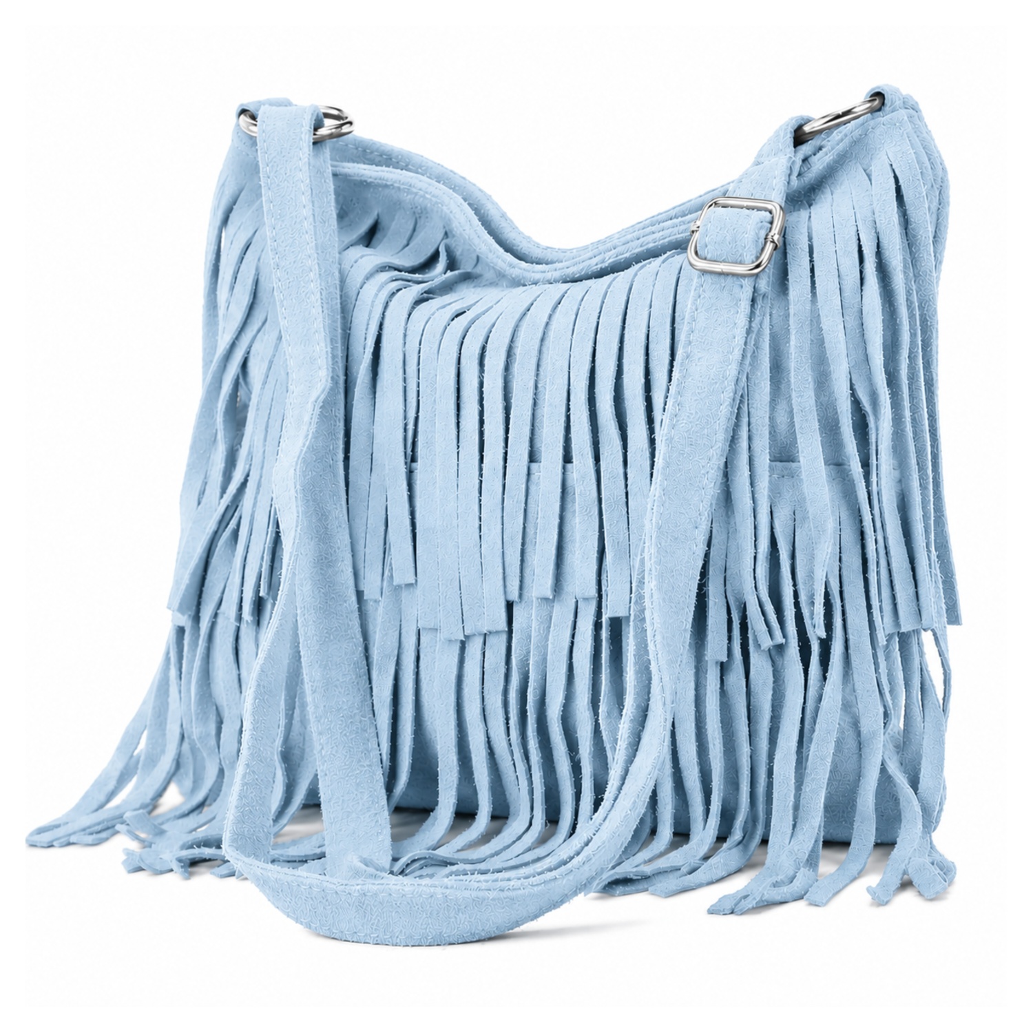 Italian Suede Fringe Crossbody Bag - Image 7