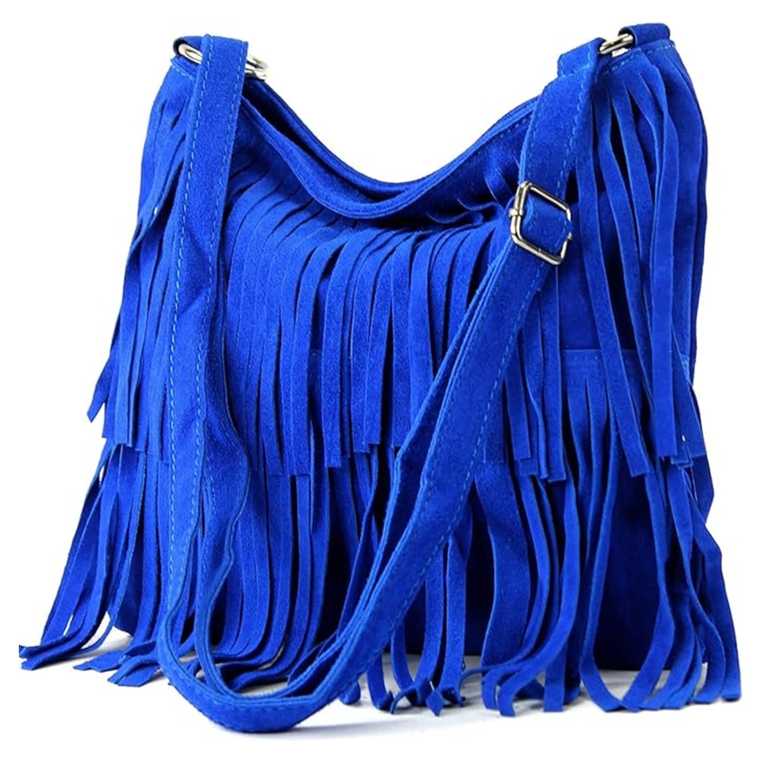 Italian Suede Fringe Crossbody Bag - Image 4