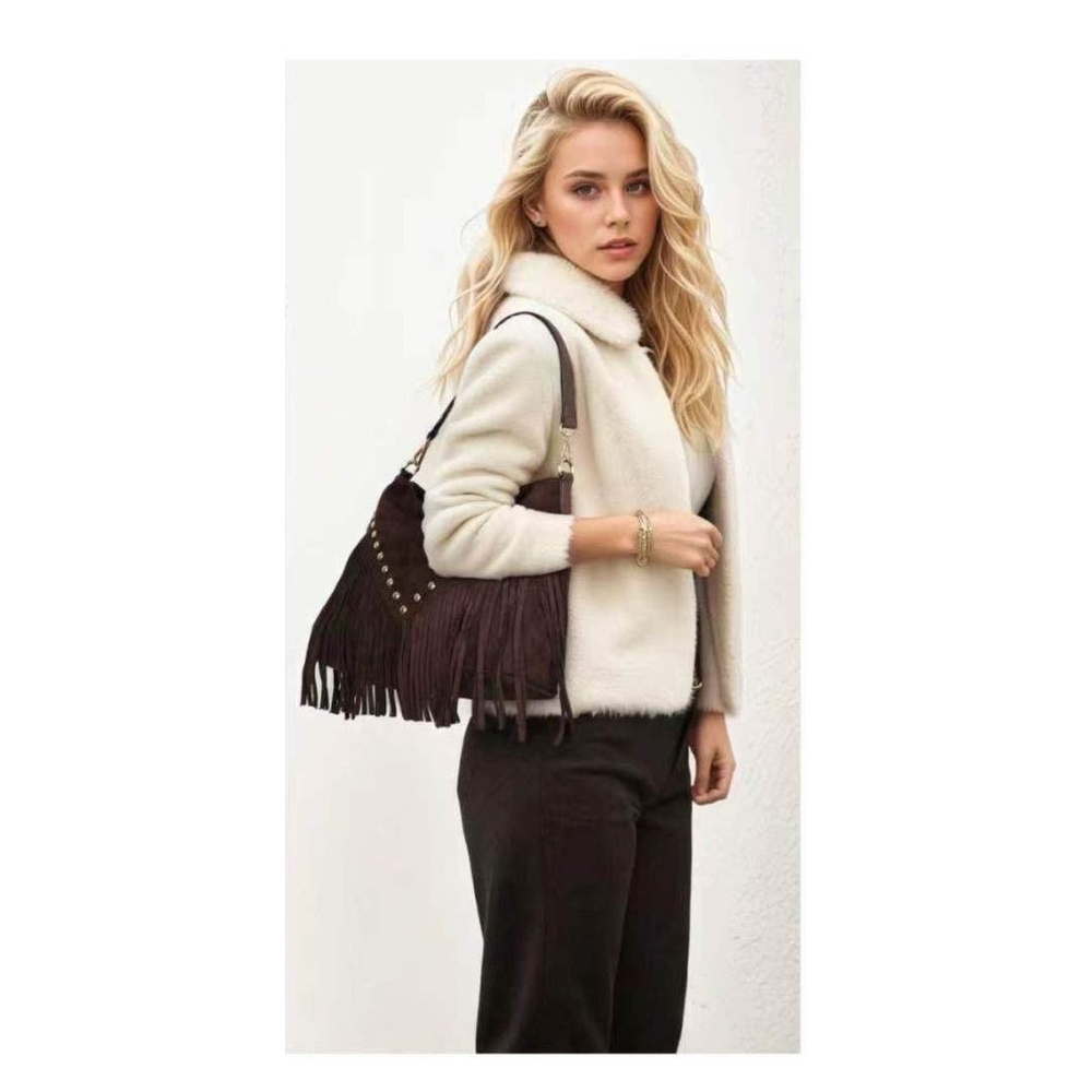Fringe Stud Shoulder Bag - Image 10