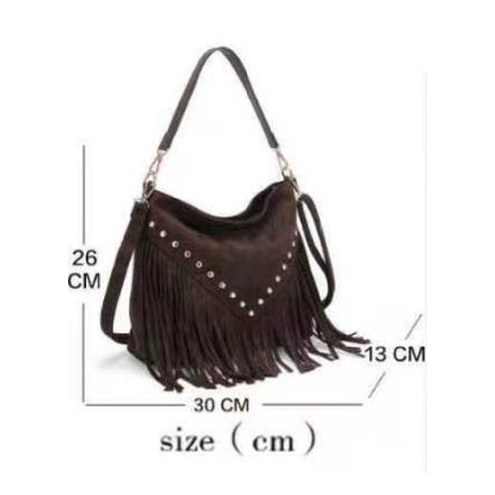 Fringe Stud Shoulder Bag - Image 3