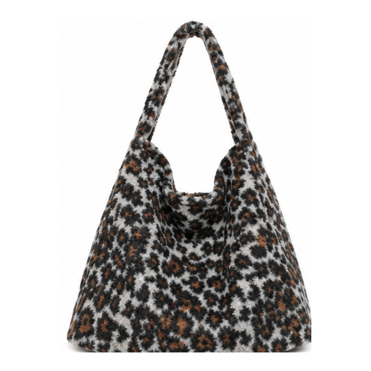 Large Animal Print Teddy Shoulder Bag - Image 2