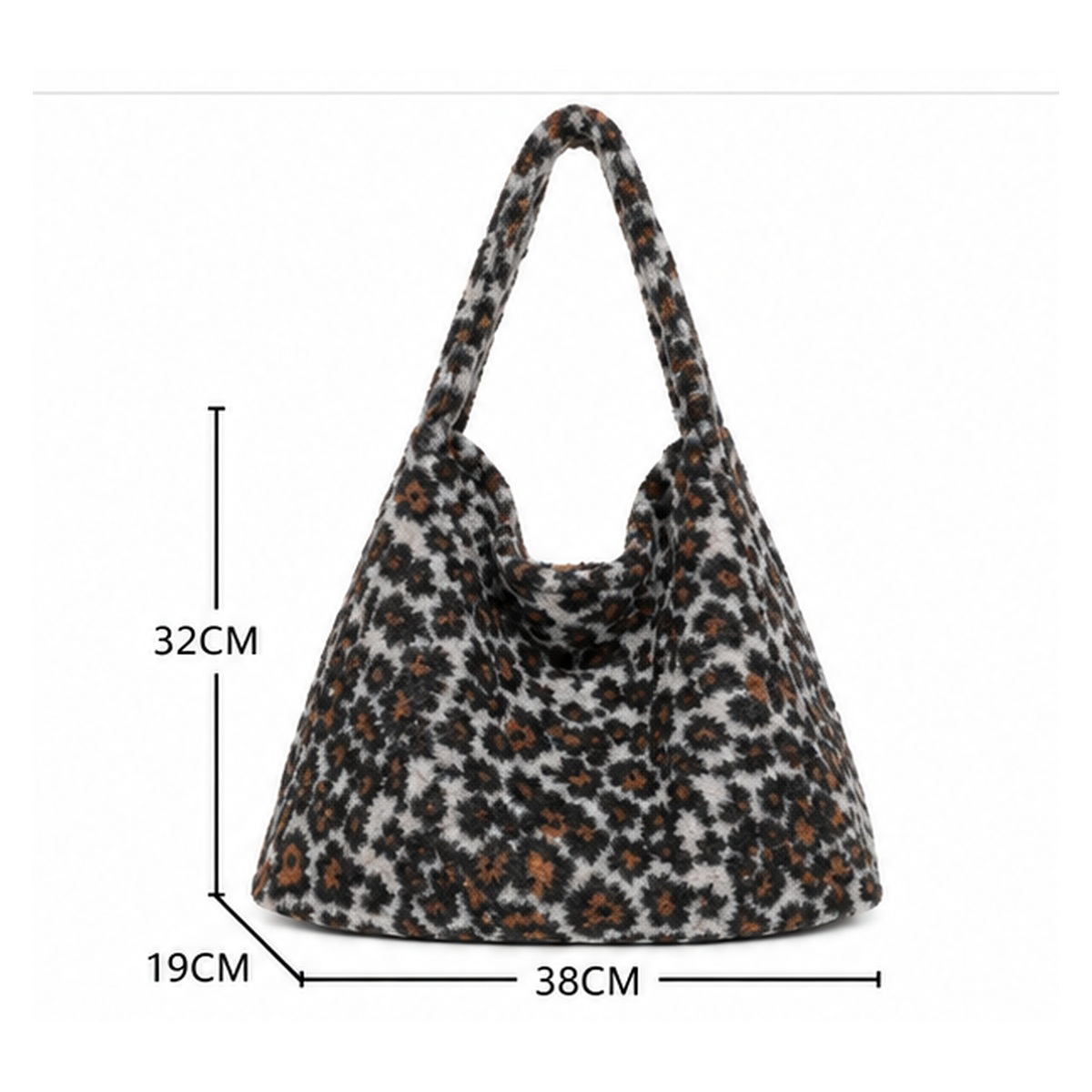 Large Animal Print Teddy Shoulder Bag - Image 4