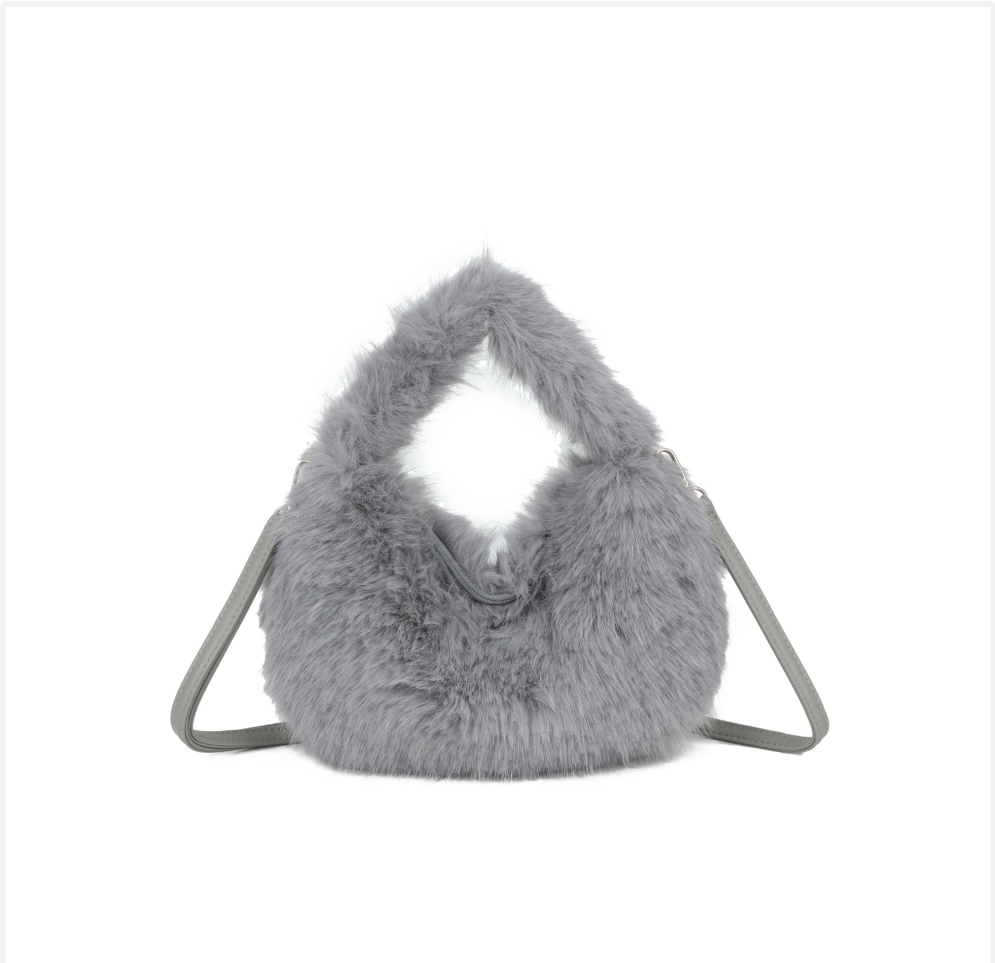 Faux Fur Fluffy Shoulder & Crossbody Bag - Image 2