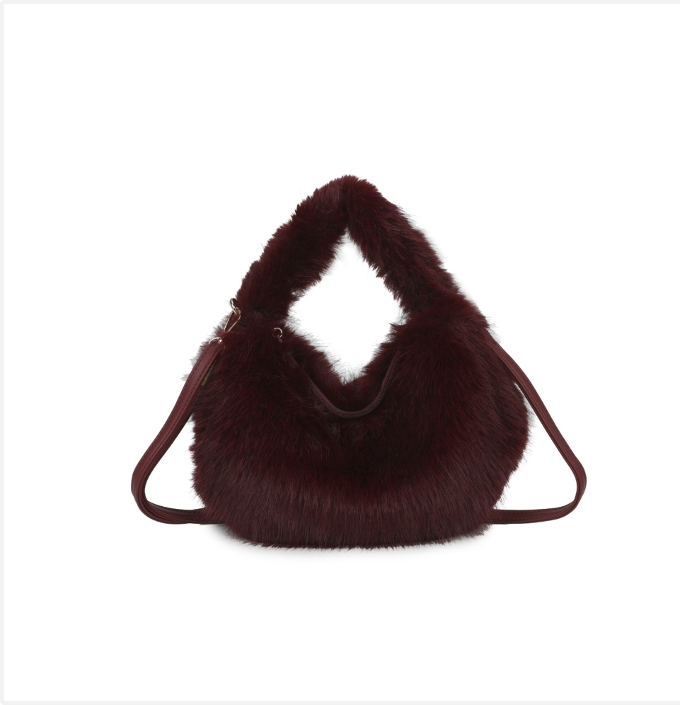 Faux Fur Fluffy Shoulder & Crossbody Bag - Image 8