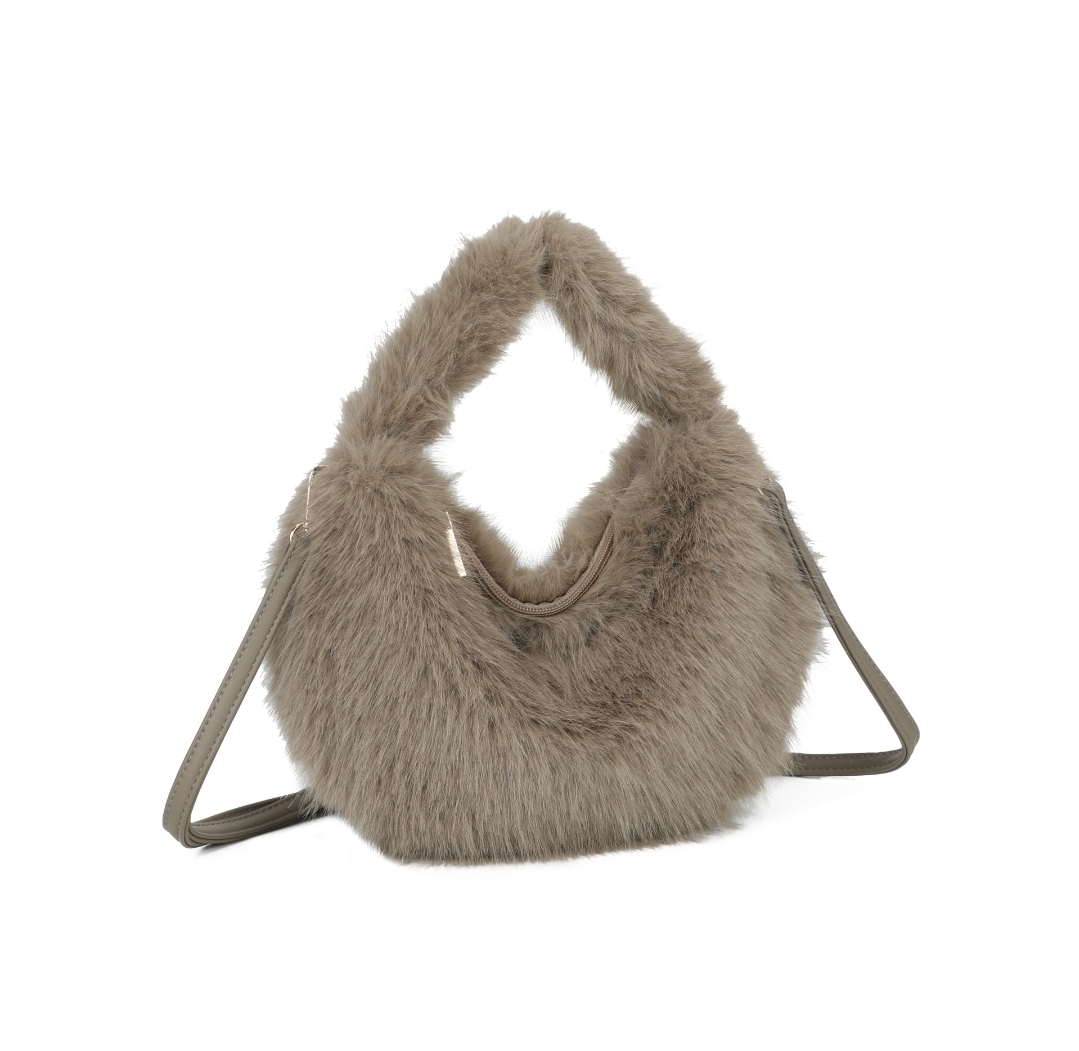 Faux Fur Fluffy Shoulder & Crossbody Bag - Image 3
