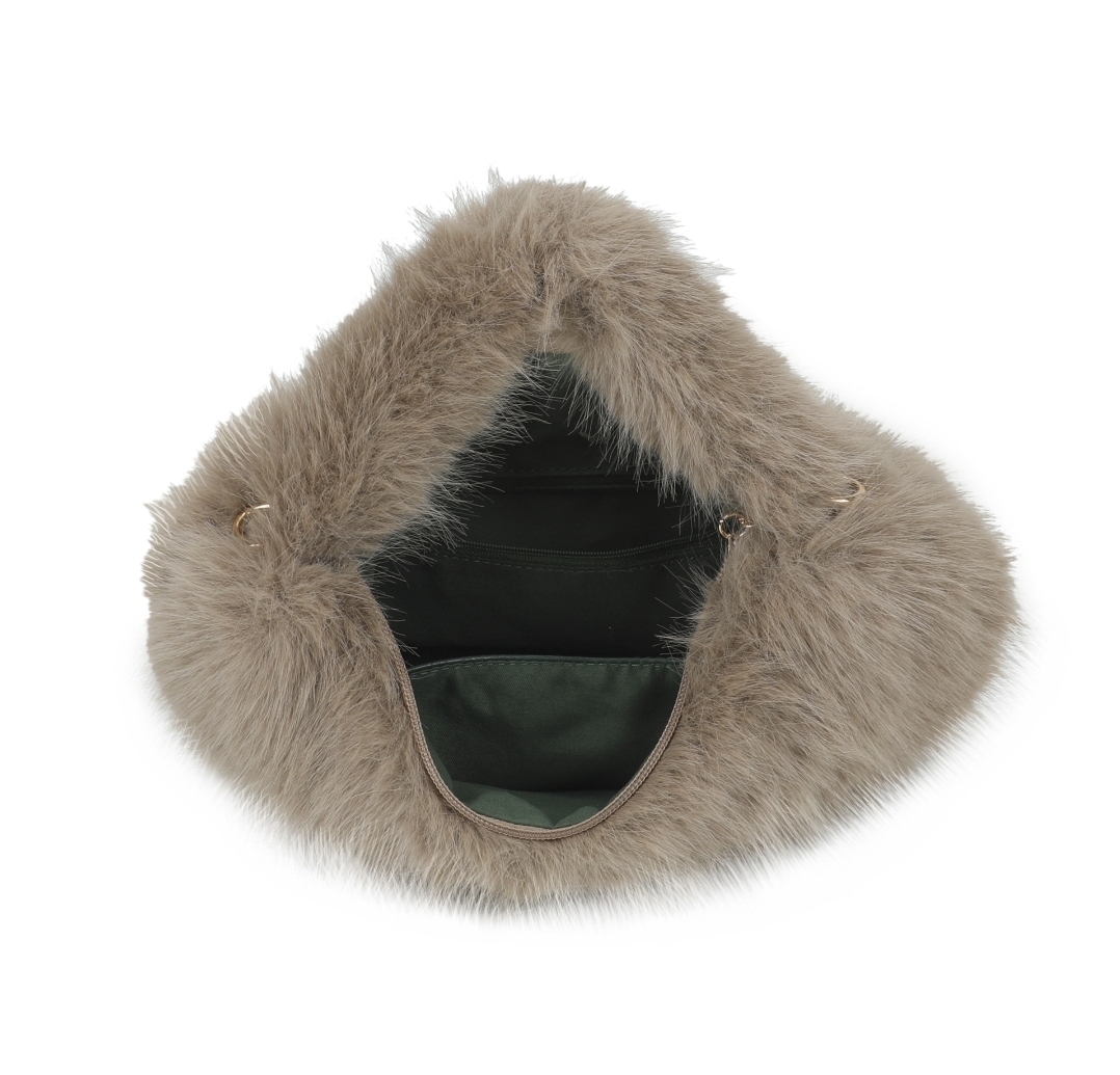 Faux Fur Fluffy Shoulder & Crossbody Bag - Image 4