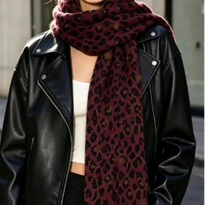 Leopard Print Hat & Scarf Set
