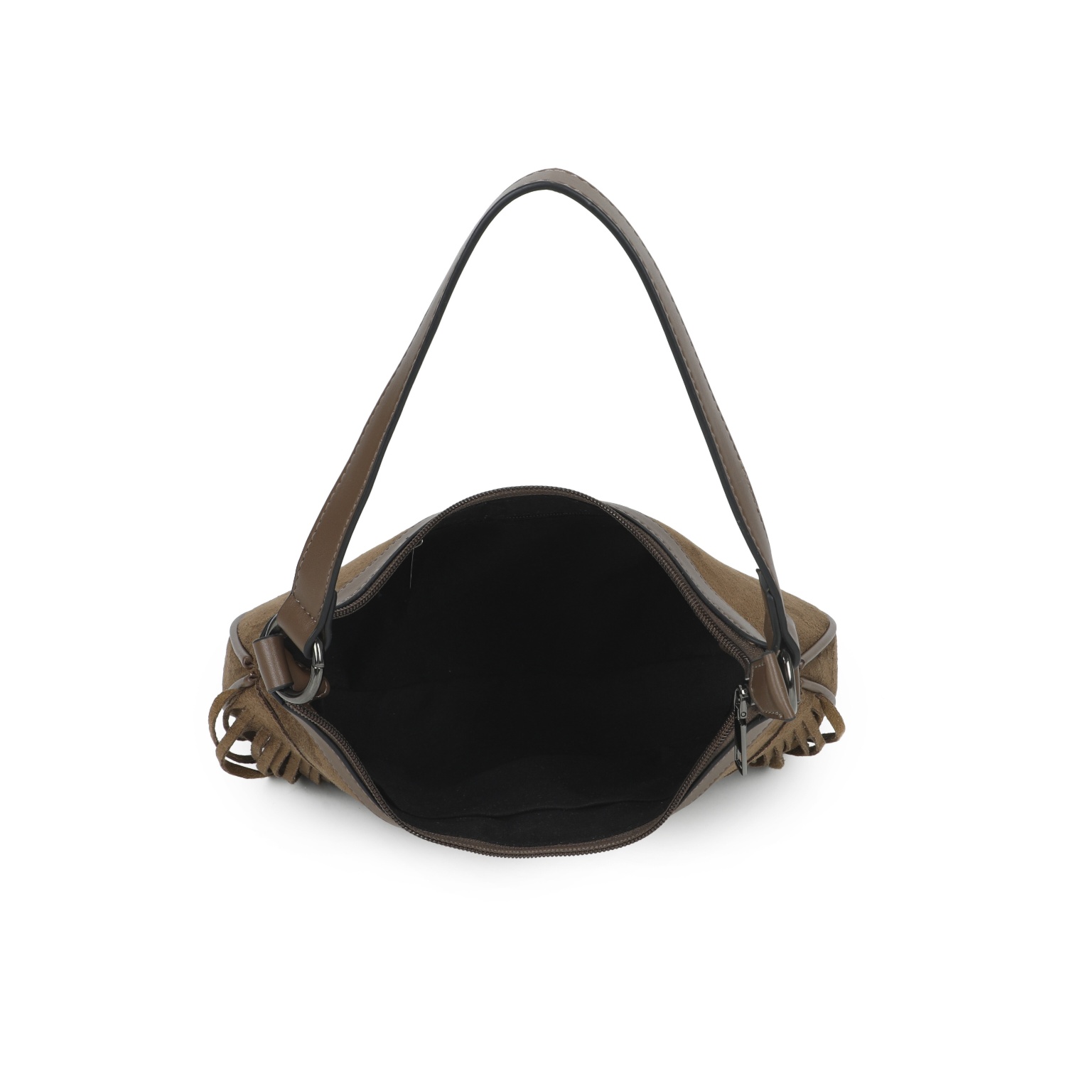 Small Fringe Saddle Shoulder & Crossbody Bag - Image 3