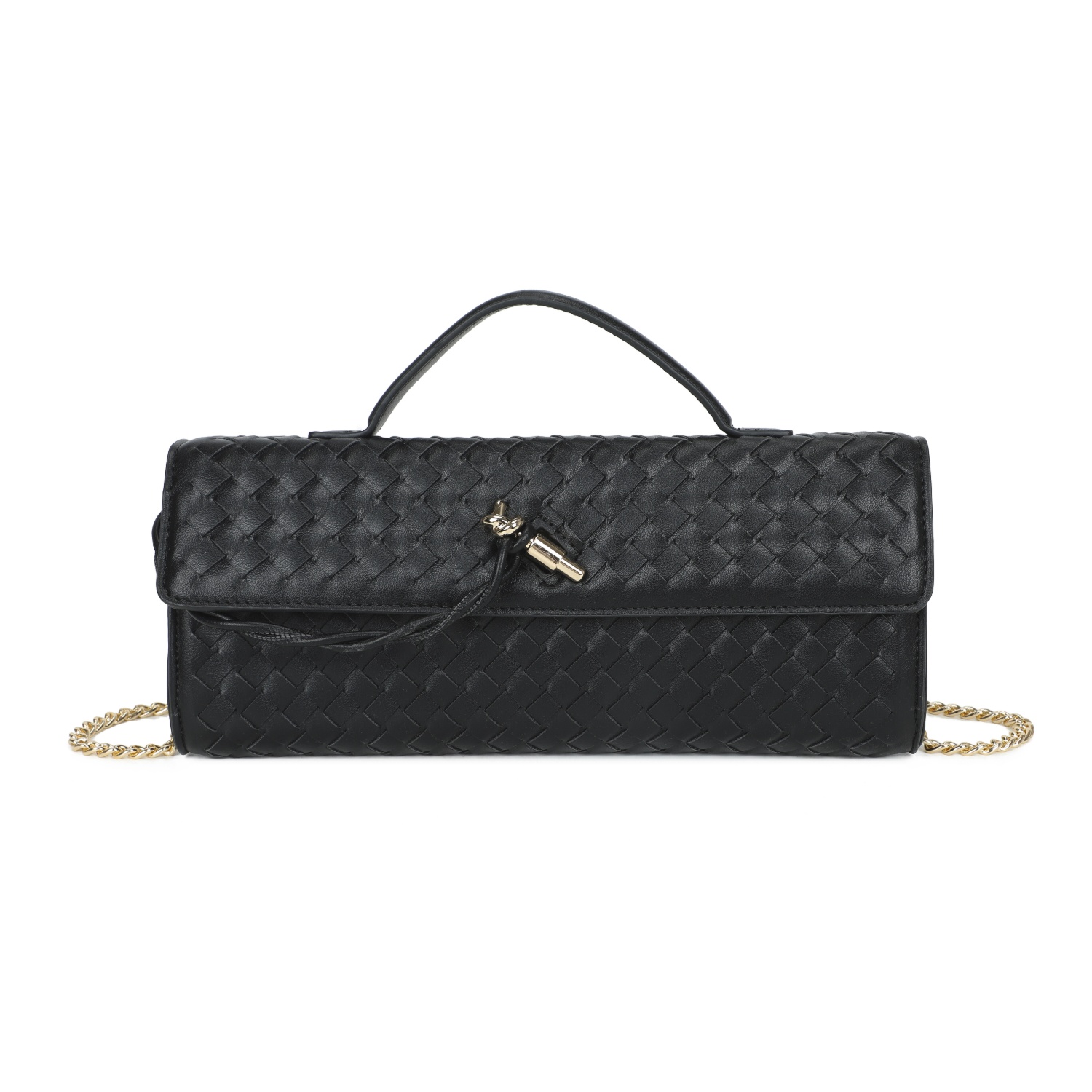 Elegant Weave Clutch & Crossbody Bag - Image 8