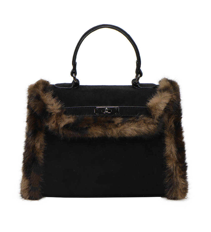 Faux Fur Leopard Trim Satchel - Image 13