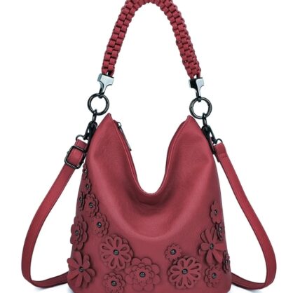 3D Floral Appliqué Shoulder & Crossbody Bag 🌸