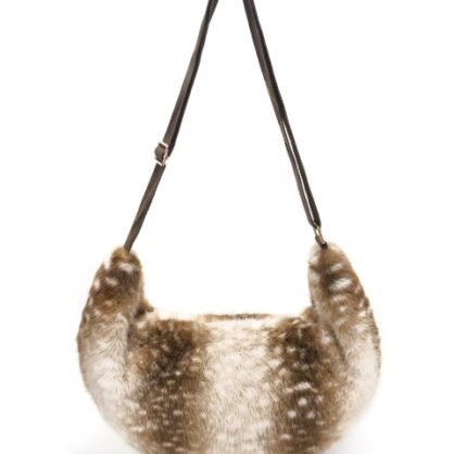 Bambi Print Faux Fur Dumpling Bag
