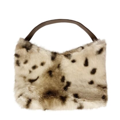Animal Print Faux Fur Slouch Shoulder Bag