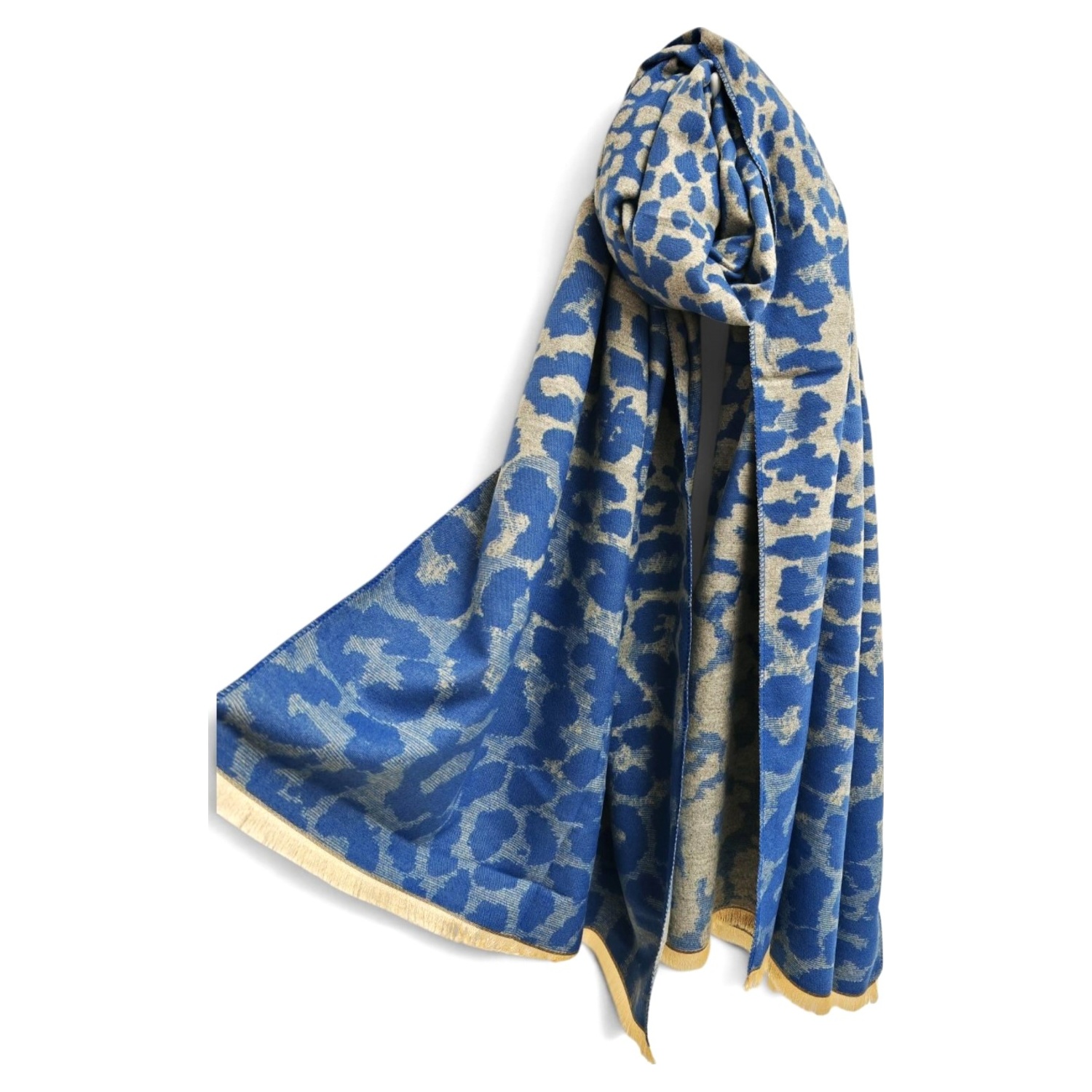 Leopard Print Wool Blend Scarf - Image 6